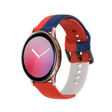 Strap-it Samsung Galaxy Watch Active Silicone Strap Triple (Red-White-Blue)