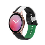 Strap-it Samsung Galaxy Watch Active Silicone Strap Triple (Black-White-Green)