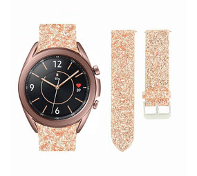 Strap-it Samsung Galaxy Watch 3 41mm Leather Glitter Strap (Rose Gold) Strap-it Samsung Galaxy Watch 3 41mm Leather Glitter Strap (Rose Gold)
