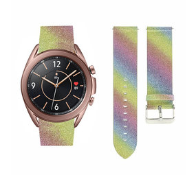 Strap-it Samsung Galaxy Watch 3 41mm Leather Glitter Strap (Rainbow) Strap-it Samsung Galaxy Watch 3 41mm Leather Glitter Strap (Rainbow)