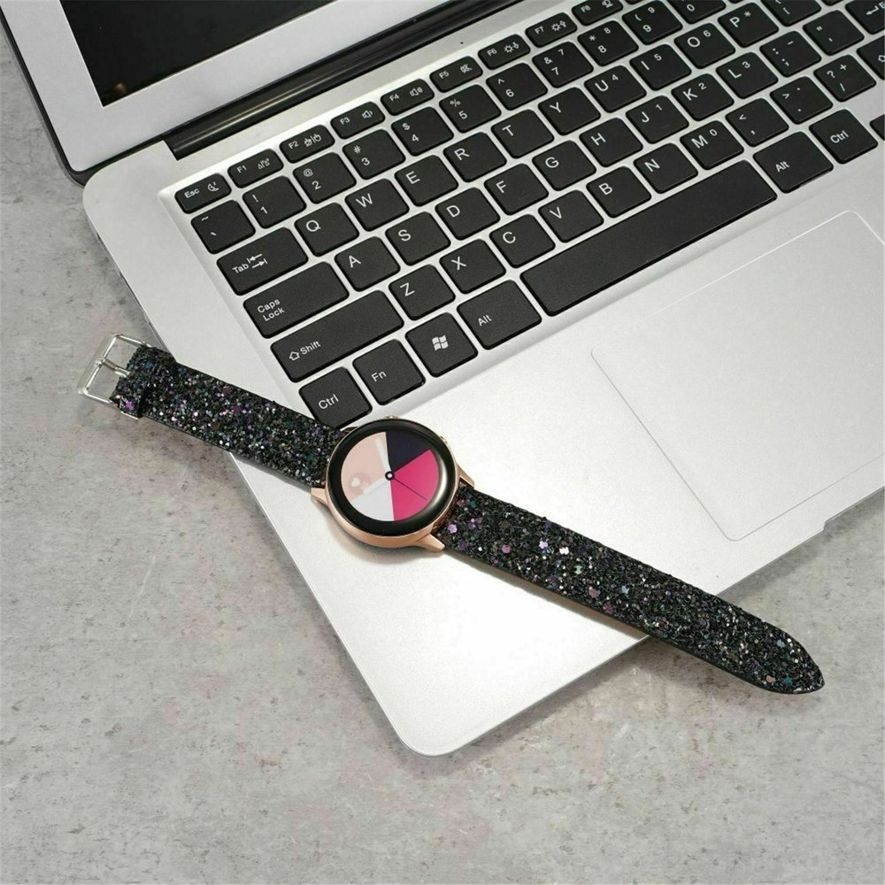 Strap-it Strap-it Samsung Galaxy Watch Active Leather Glitter Strap (Black) Strap-it Strap-it Samsung Galaxy Watch Active Leather Glitter Strap (Black)