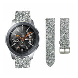 Strap-it Samsung Galaxy Watch 46mm Leather Glitter Strap (Silver) Strap-it Samsung Galaxy Watch 46mm Leather Glitter Strap (Silver)