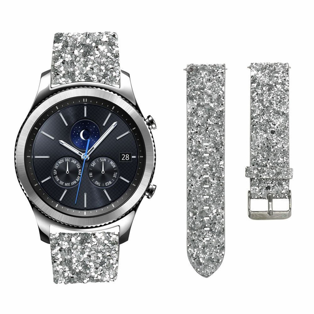 Strap-it Strap-it Samsung Gear S3 Glitter Leather Strap (Silver) Strap-it Strap-it Samsung Gear S3 Glitter Leather Strap (Silver)
