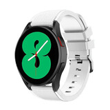 Strap-it Samsung Galaxy Watch 4 44mm Silicone Strap with Buckle (White)