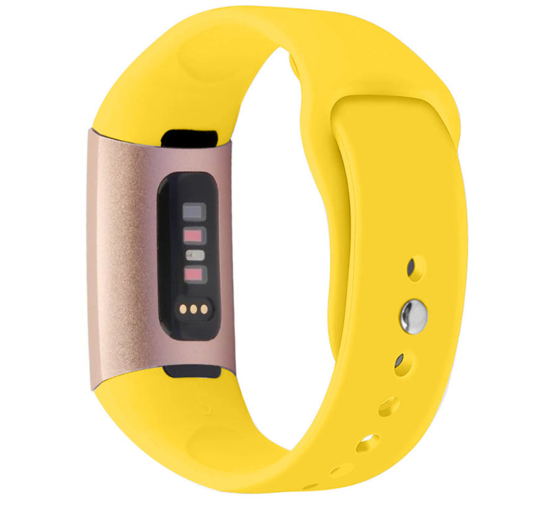 Strap-it Strap-it Fitbit Charge 3/4 Silicone Strap (Yellow)