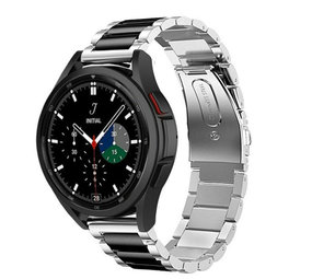 Strap-it Samsung Galaxy Watch 4 Classic 42mm Steel Strap (Silver/Black) Strap-it Samsung Galaxy Watch 4 Classic 42mm Steel Strap (Silver/Black)