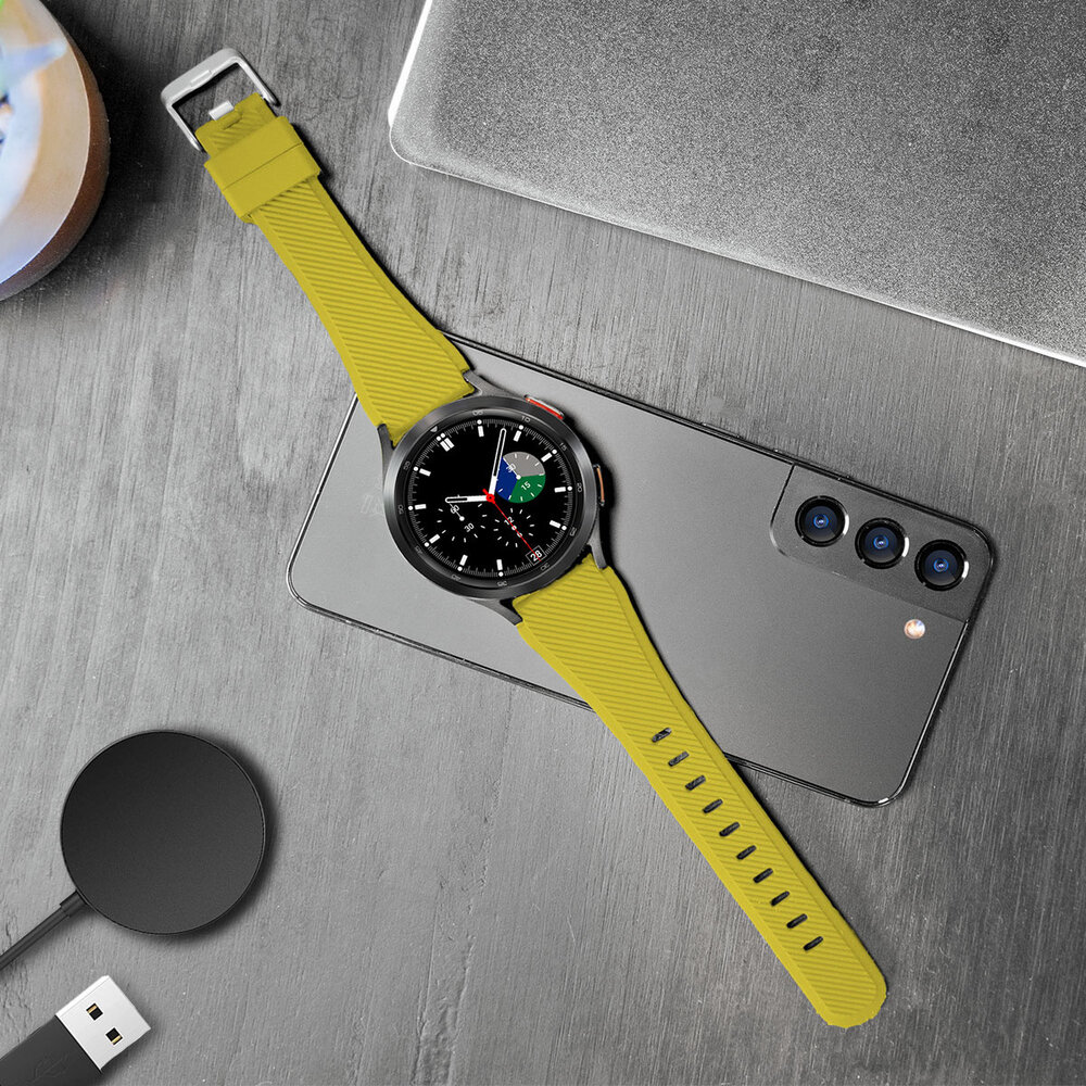 Strap-it Strap-it Samsung Galaxy Watch 4 Classic 42mm Silicone Strap with Buckle (Yellow) Strap-it Strap-it Samsung Galaxy Watch 4 Classic 42mm Silicone Strap with Buckle (Yellow)