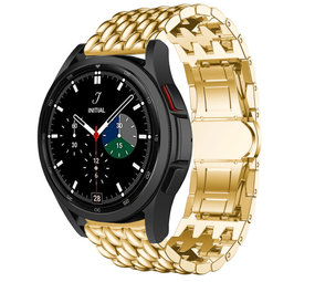 Strap-it Samsung Galaxy Watch 4 Classic 42mm Steel Strap Dragon (Gold) Strap-it Samsung Galaxy Watch 4 Classic 42mm Steel Strap Dragon (Gold)