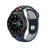Strap-it Samsung Galaxy Watch 4 Classic 42mm Sport Strap (dark blue/Rainbow) Strap-it Samsung Galaxy Watch 4 Classic 42mm Sport Strap (dark blue/Rainbow)