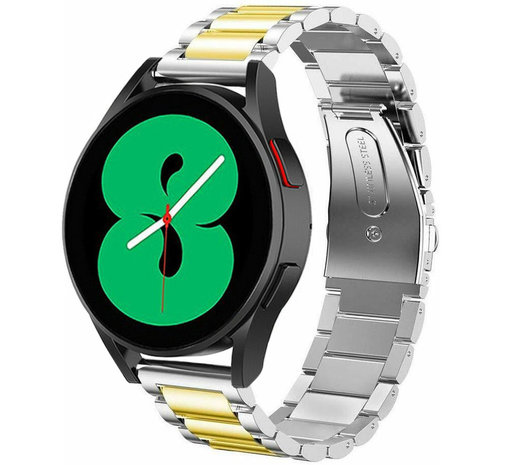 Strap-it Strap-it Samsung Galaxy Watch 4 40mm Steel Strap (Silver/Gold) Strap-it Strap-it Samsung Galaxy Watch 4 40mm Steel Strap (Silver/Gold)