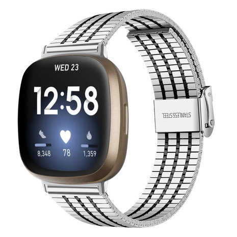 Fitbit Sense Fine Steel Strap Silver Black