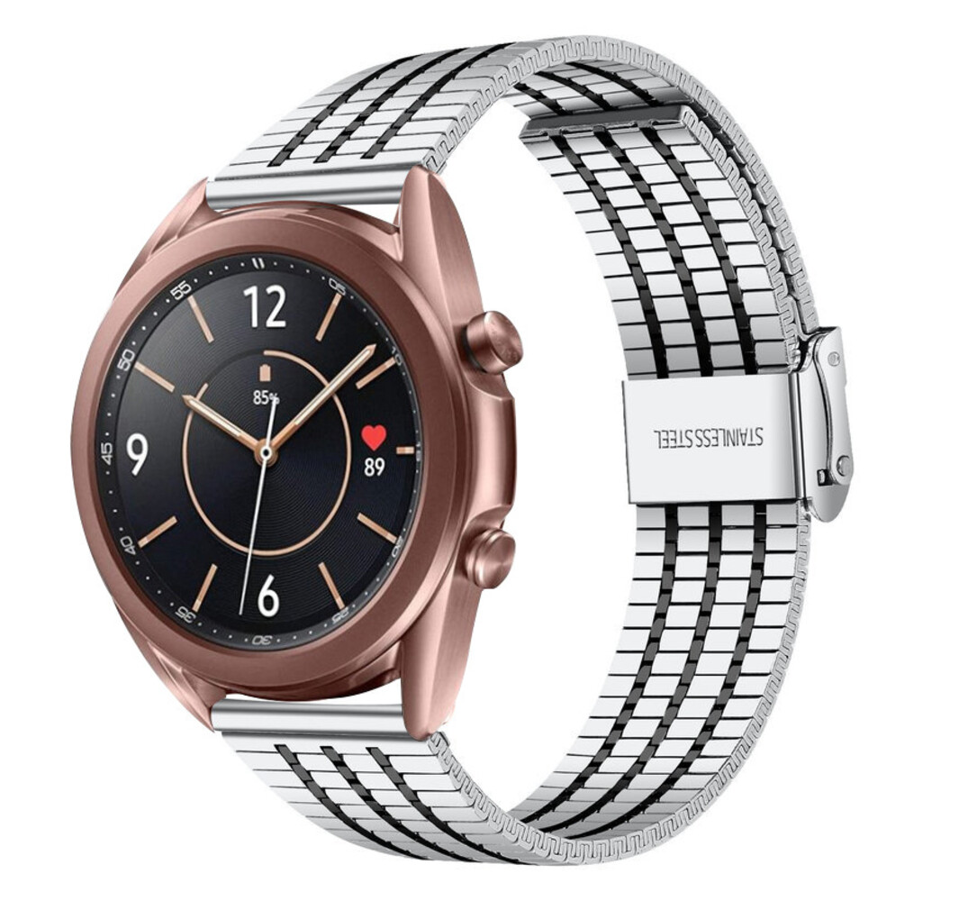 Strap-it Strap-it Samsung Galaxy Watch 3 41mm Fine Steel Strap (Silver/Black) Strap-it Strap-it Samsung Galaxy Watch 3 41mm Fine Steel Strap (Silver/Black)