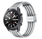 Strap-it Strap-it Samsung Galaxy Watch 3 45mm Fine Steel Strap (Silver/Black)