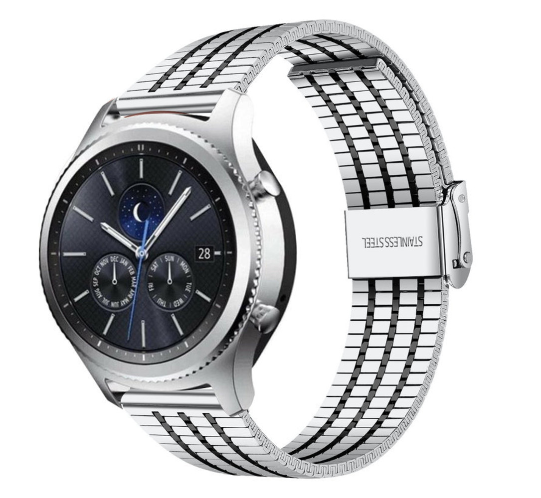 Strap-it Strap-it Samsung Gear S3 Fine Steel Strap (Silver/Black) Strap-it Strap-it Samsung Gear S3 Fine Steel Strap (Silver/Black)