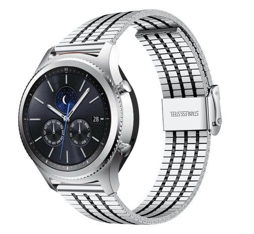 Strap-it Strap-it Samsung Gear S3 Fine Steel Strap (Silver/Black) Strap-it Strap-it Samsung Gear S3 Fine Steel Strap (Silver/Black)