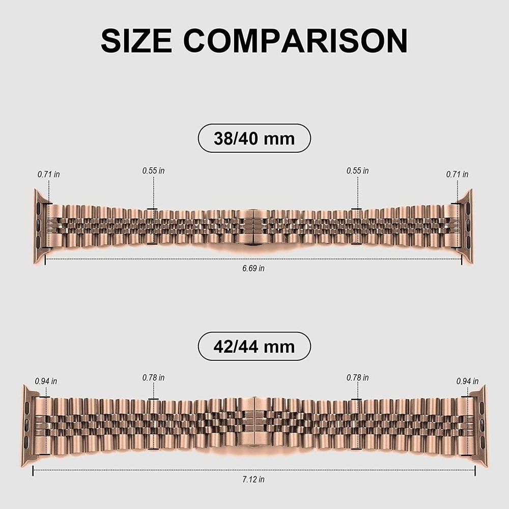 Strap-it Strap-it Apple Watch Steel Strap Jubilee (Rose Gold) Strap-it Strap-it Apple Watch Steel Strap Jubilee (Rose Gold)