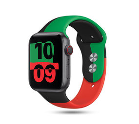 Strap-it Apple Watch Silicone Strap Triple (Black-Green-Red)