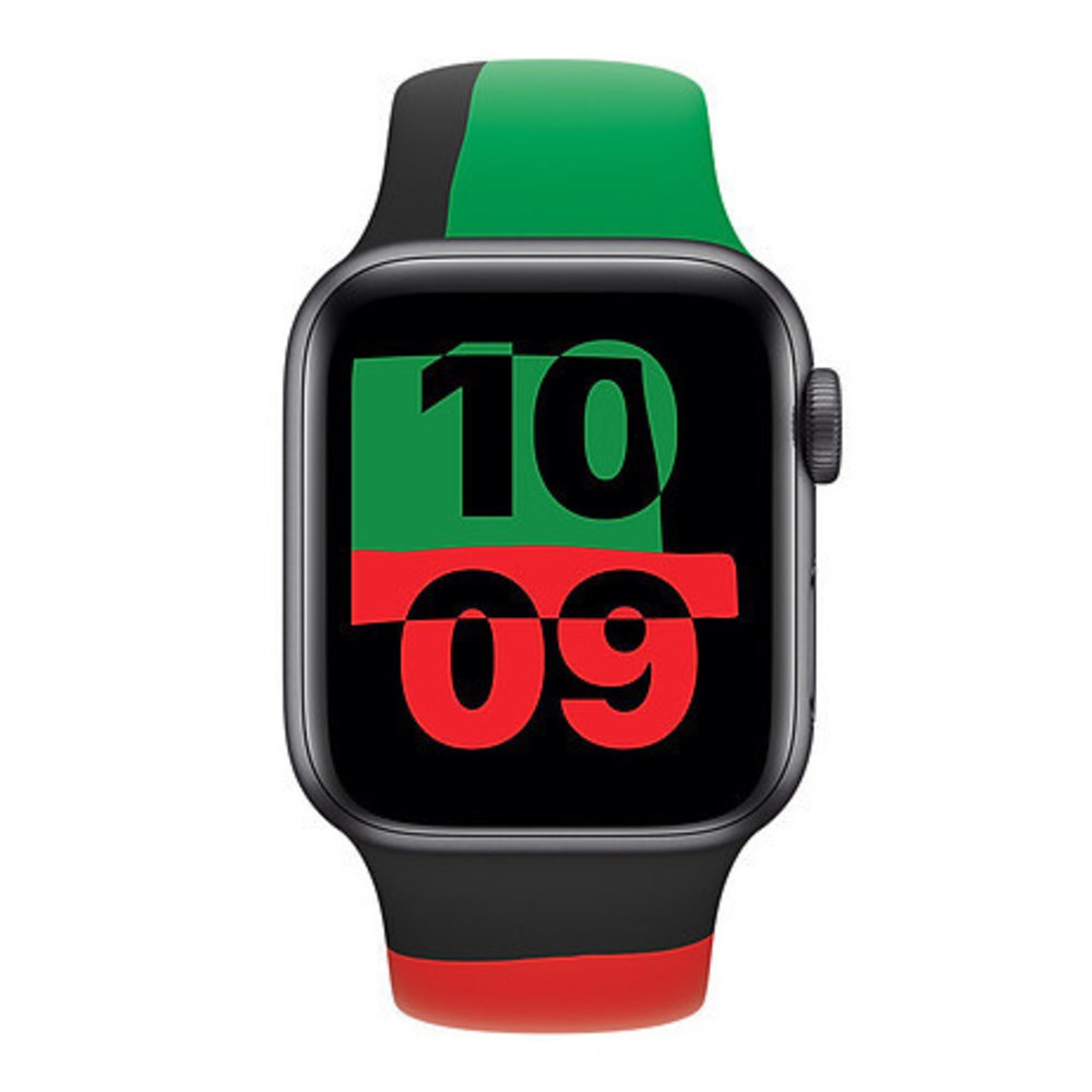 Strap-it Strap-it Apple Watch Silicone Strap Triple (Black-Green-Red)