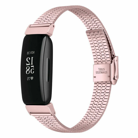 Strap-it Strap-it Fitbit Inspire Fine Steel Strap (Pink) Strap-it Strap-it Fitbit Inspire Fine Steel Strap (Pink)