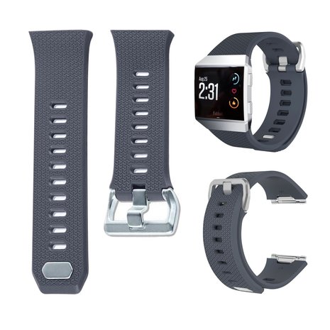 Strap-it Strap-it Fitbit Ionic Silicone Strap (Grey Blue)