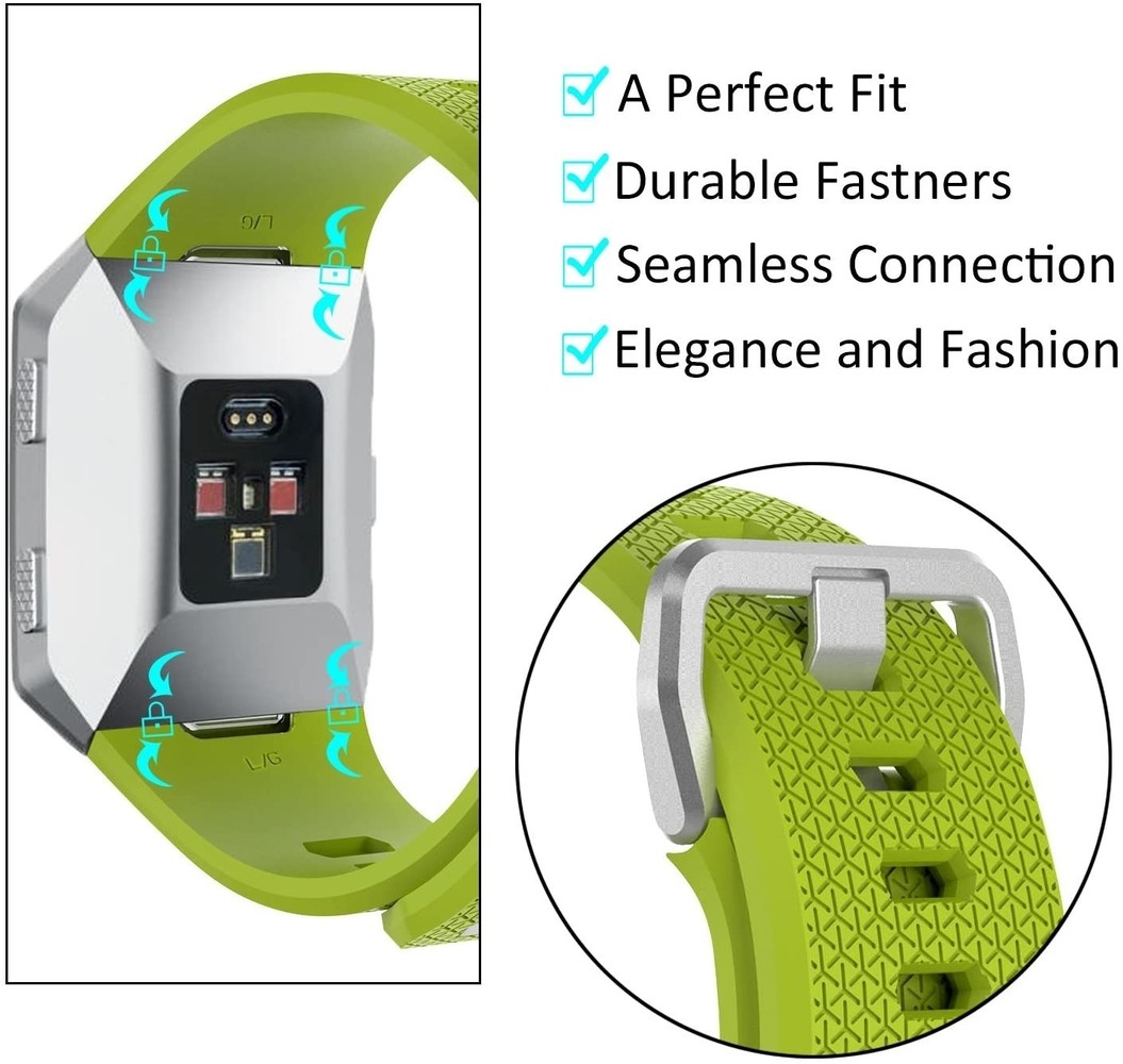 Strap-it Strap-it Fitbit Ionic Silicone Strap (Light Green)