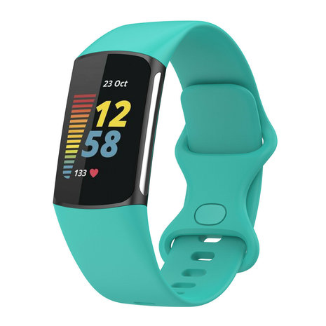 Strap-it Strap-it Fitbit Charge 5 Silicone Strap (Aqua)