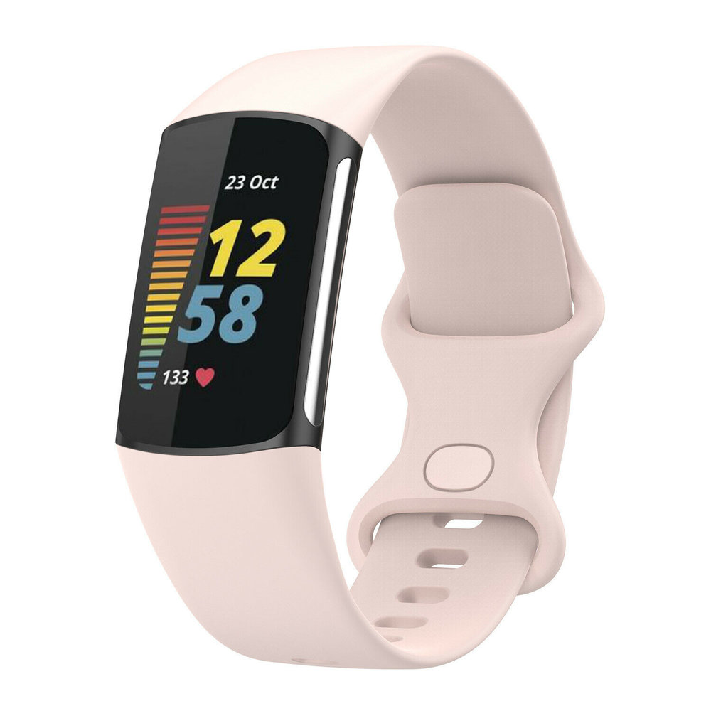 Strap-it Strap-it Fitbit Charge 5 Silicone Strap (Light Pink)