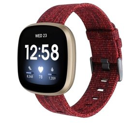 Fitbit Versa 3 Woven Nylon Strap with Buckle Red