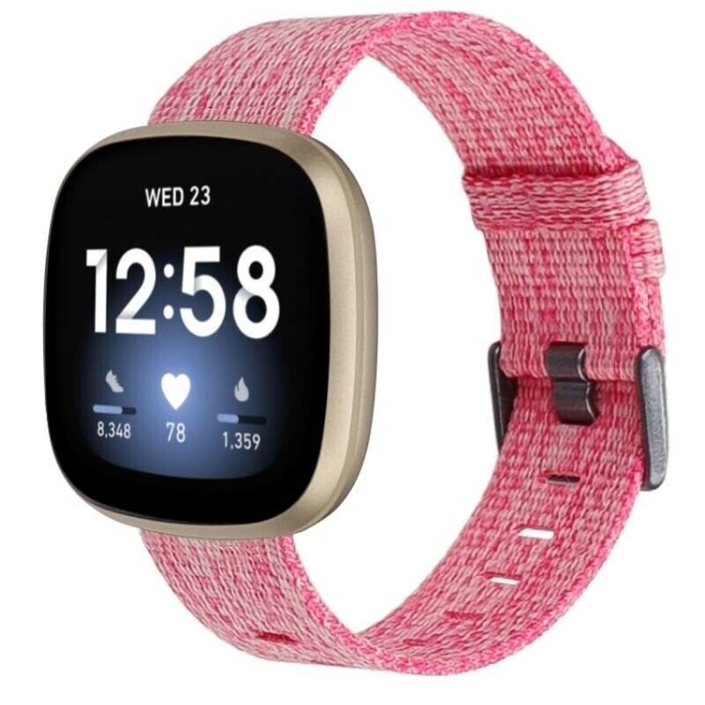 Strap-it Strap-it Fitbit Versa 3 Woven Nylon Strap with Buckle (Pink) Strap-it Strap-it Fitbit Versa 3 Woven Nylon Strap with Buckle (Pink)