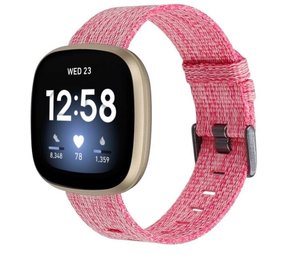 Strap-it Fitbit Versa 3 Woven Nylon Strap with Buckle (Pink) Strap-it Fitbit Versa 3 Woven Nylon Strap with Buckle (Pink)