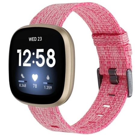Strap-it Strap-it Fitbit Versa 3 Woven Nylon Strap with Buckle (Pink) Strap-it Strap-it Fitbit Versa 3 Woven Nylon Strap with Buckle (Pink)