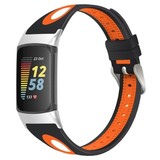 Strap-it Fitbit Charge 5 Silicone Strap Duo (Black/Orange)
