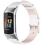 Strap-it Strap-it Fitbit Charge 5 Leather Strap (White)