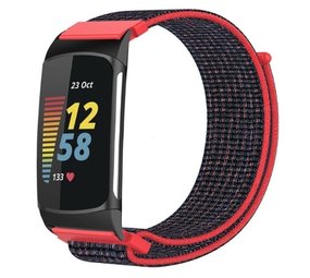 Strap-it Fitbit Charge 5 Nylon Strap (Red/Black) Strap-it Fitbit Charge 5 Nylon Strap (Red/Black)