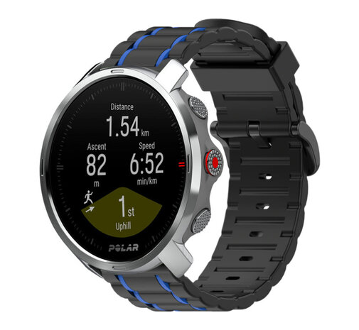 Strap-it Strap-it Polar Grit X Silicone Strap Tough (Black/Blue)