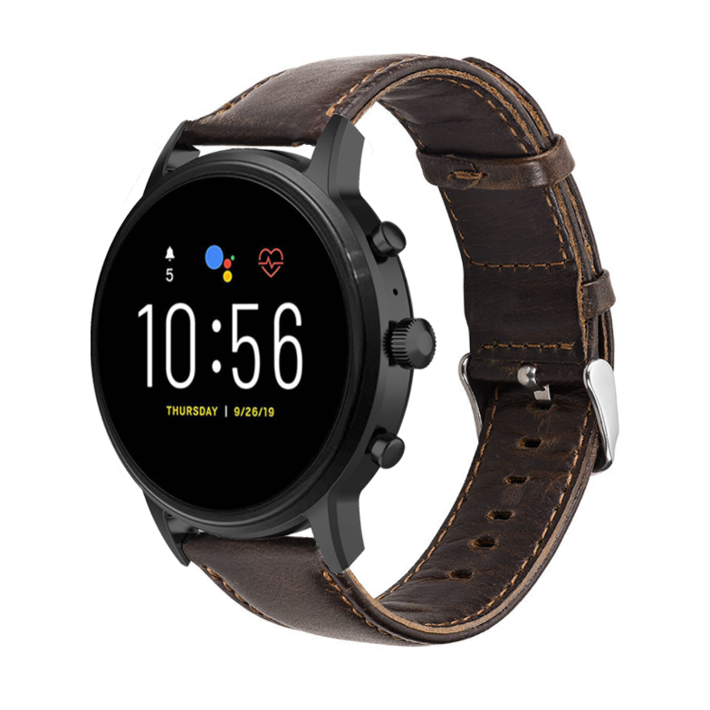 Fossil Gen 5 Leather Strap (Dark Brown)