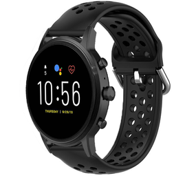 Strap-it Fossil Gen 5 Perforated Silicone Strap (Black)