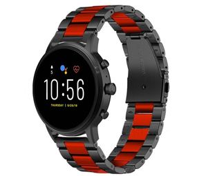 Strap-it Fossil Gen 5 Steel Strap (Black/Red) Strap-it Fossil Gen 5 Steel Strap (Black/Red)