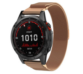 Strap-it Garmin Fenix 7x Milanese Strap (Rose Gold) Strap-it Garmin Fenix 7x Milanese Strap (Rose Gold)