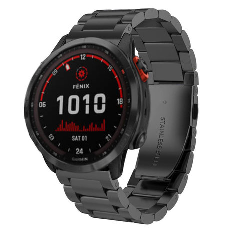 Garmin Fenix 7x Steel Strap Black