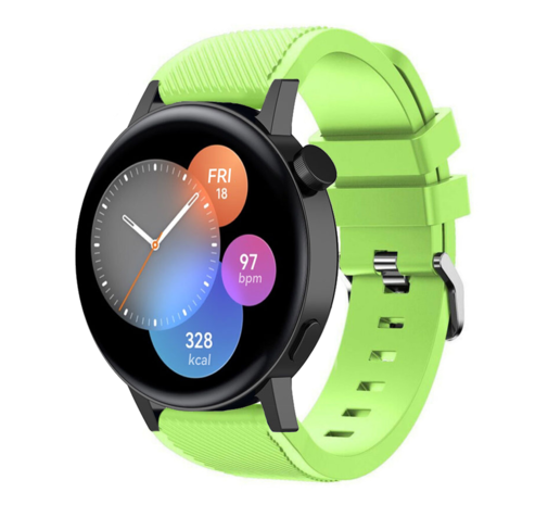 Strap-it Strap-it Huawei Watch GT 3 42mm Silicone Strap with Buckle (Light Green)