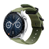 Strap-it Huawei Watch GT 3 46mm Nylon Strap with Buckle (Green)