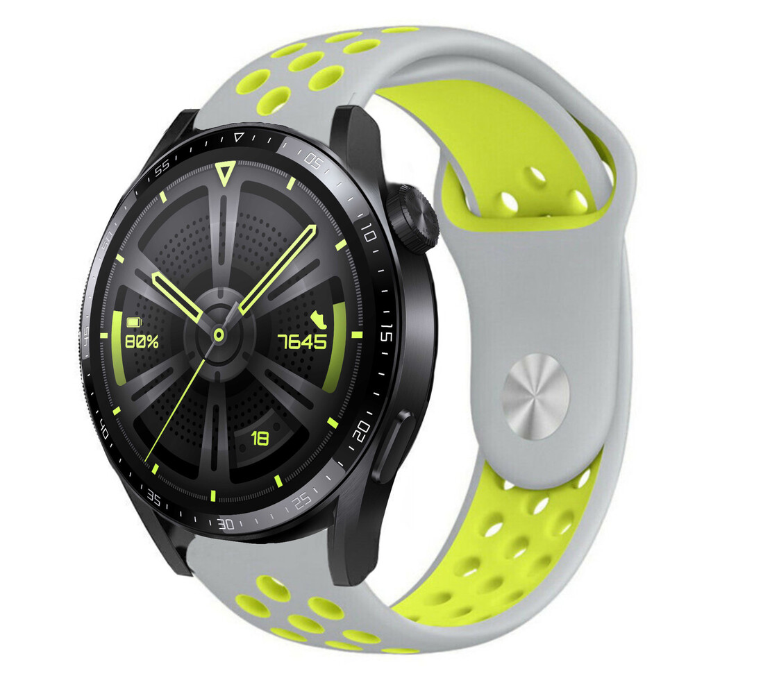 Strap-it Strap-it Huawei Watch GT 3 46mm Sport Strap (Grey/Yellow) Strap-it Strap-it Huawei Watch GT 3 46mm Sport Strap (Grey/Yellow)