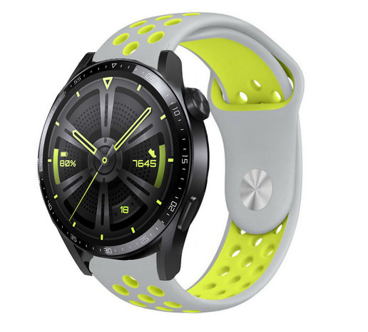 Strap-it Strap-it Huawei Watch GT 3 46mm Sport Strap (Grey/Yellow) Strap-it Strap-it Huawei Watch GT 3 46mm Sport Strap (Grey/Yellow)