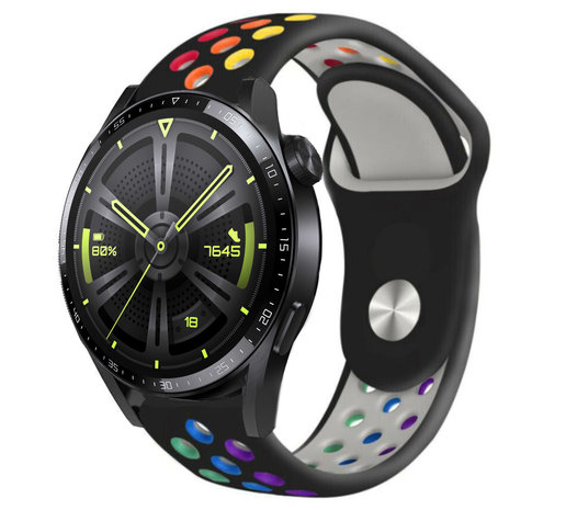 Strap-it Strap-it Huawei Watch GT 3 46mm Sport Strap (Black Colourful) Strap-it Strap-it Huawei Watch GT 3 46mm Sport Strap (Black Colourful)