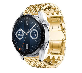 Strap-it Huawei Watch GT 3 46mm Steel Dragon Strap (Gold) Strap-it Huawei Watch GT 3 46mm Steel Dragon Strap (Gold)