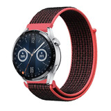 Strap-it Huawei Watch GT 3 46mm Nylon Strap (Black/Coral)