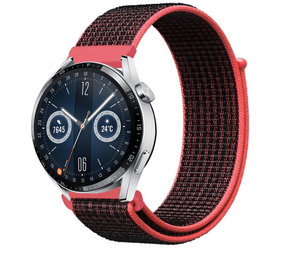 Strap-it Huawei Watch GT 3 46mm Nylon Strap (Black/Coral) Strap-it Huawei Watch GT 3 46mm Nylon Strap (Black/Coral)