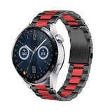 Strap-it Huawei Watch GT 3 46mm Steel Strap (Black/Red)