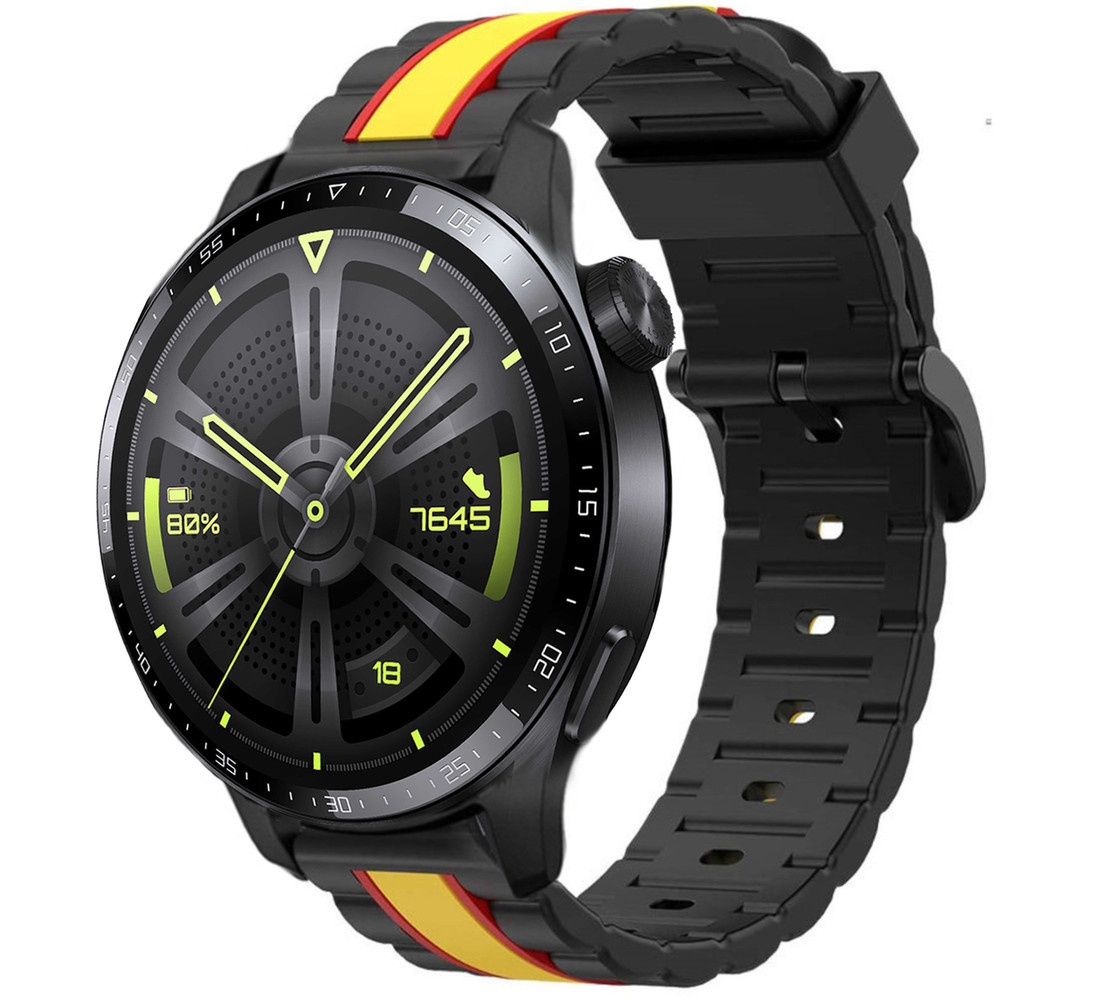 Strap-it Strap-it Huawei Watch GT 3 46mm Special Edition Strap (Black/Yellow) Strap-it Strap-it Huawei Watch GT 3 46mm Special Edition Strap (Black/Yellow)
